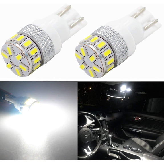 Alla Lighting 2pcs Super Bright 6000K White W5W 2825 W5WLL 2825L LED Bulbs Front Rear Side Marker Lights 3rd Brake Lights Stop Lights License Plate Lights Tag Lights Lamps for 2004-2008 Aveo Aveo5