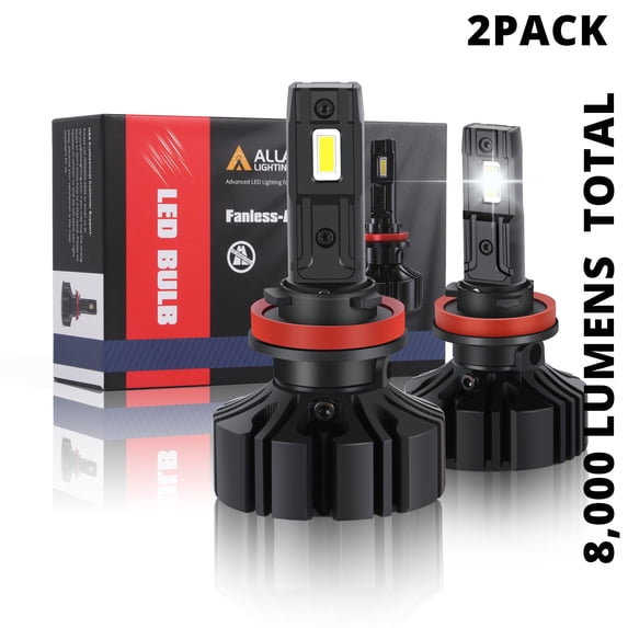Alla Lighting 2pcs Super Bright 6000K Xenon White H11 H11LL Low Beam LED Bulbs Headlights Replacement for 2014-2015 Silverado 1500/2015-2016 2500HD 3500HD