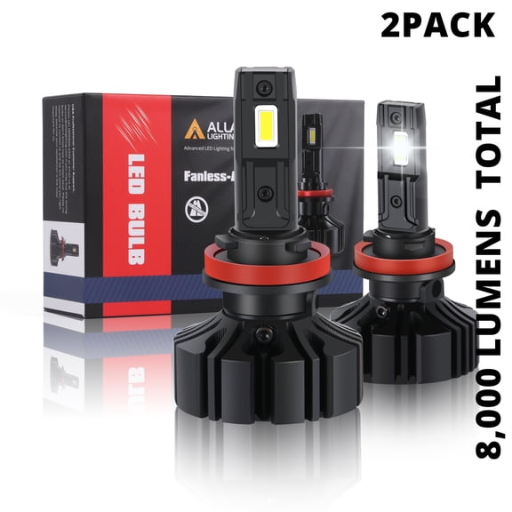 Alla Lighting 2pcs Super Bright 6500K White H9 LED Bulbs Headlights Lamps for 2009-2014 GT-R