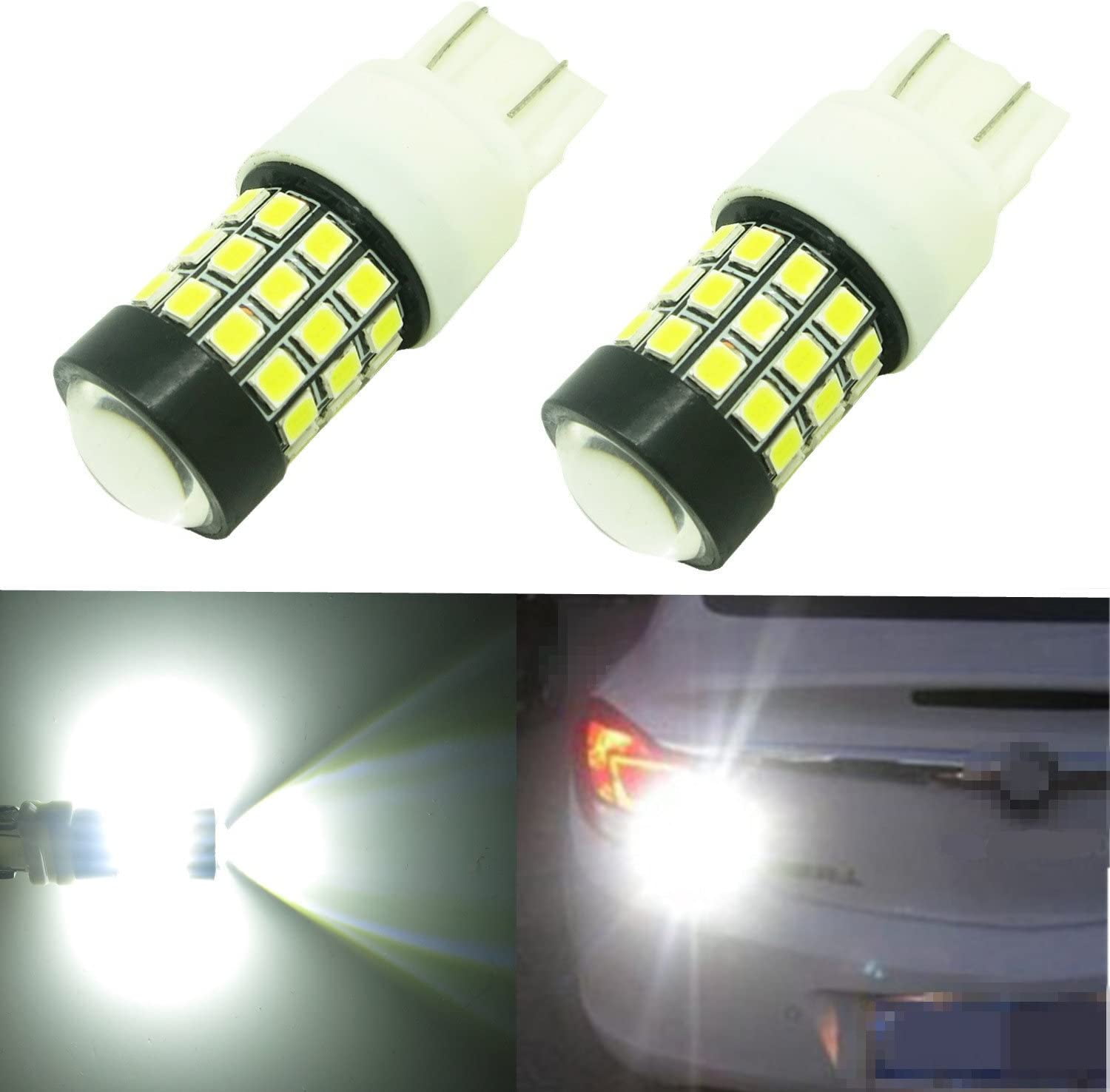 2Pcs T20 W21W LED Canbus W21/5W LED White Red 7440 7443 LED Bulb for Car  Daytime Running Position Parking Light Driving Lamp DRL