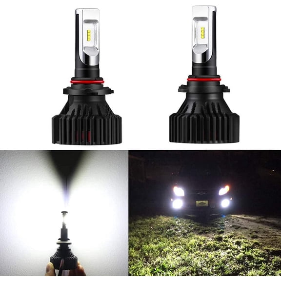 Alla Lighting 2pcs Xtremely Bright Low Beam White 9006 9006LL HB4 LED Headlights Bulbs Lamps for 1996-2017 Express 1500 2500 3500 4500 W/Halogen Capsule