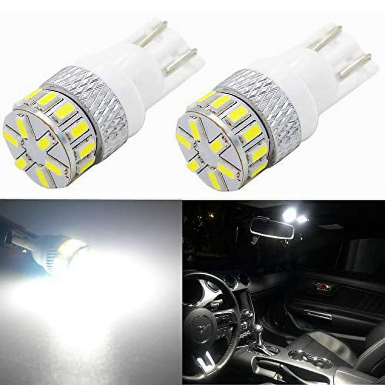Alla Lighting 2x Super Bright 6000K White 194 194KX LED Bulbs Side