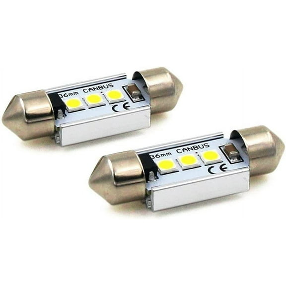 Alla Lighting 2x Super Bright 6000K White 6411 6418 36MM LED Bulbs Interior Lights Festoon License Plate Lights Tag Lights Interior Trunk Glove Box Light Lamps for 2009-2014 Genesis