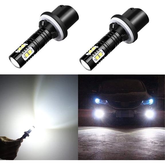 Alla Lighting 2x Super Bright 6000K White 880 GE880 LED Bulbs Front Fog Light Lamps for 2010 2011 2012 2013 2014 2015 Tucson