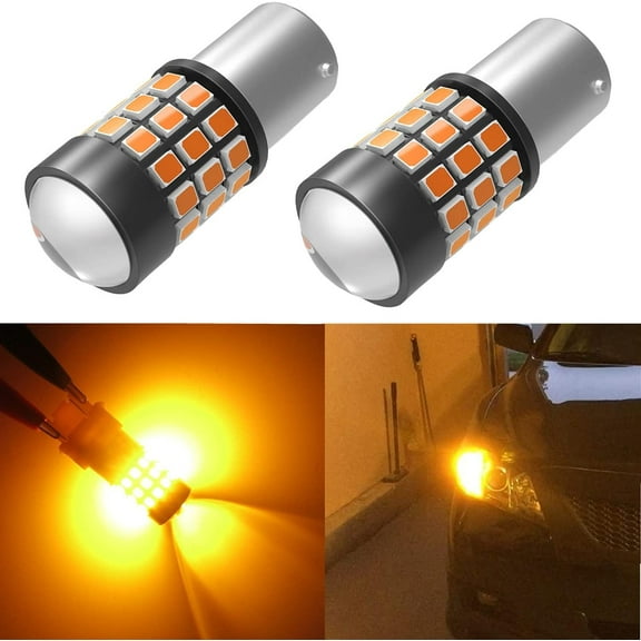 Alla Lighting 2x Super Bright Amber Yellow 1156A P21W LED Bulbs Rear Turn Signal Lights Blinker Light Lamps for 1995-1997 2000-2007 2008 2009 2010 2011 2012 2013 2014 2015 2016 2017 Accent