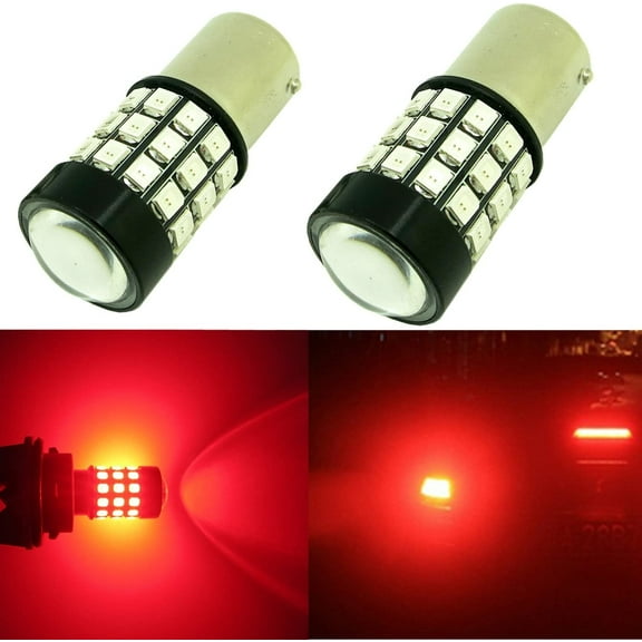 Alla Lighting 2x Super Bright Pure Red 7528 12499 LL P21/5W LED Bulbs Rear Brake Lights Stop Light Tail Light Lamp for 2007-2010 2011 2012 2013 2014 2015 2016 2017 Versa