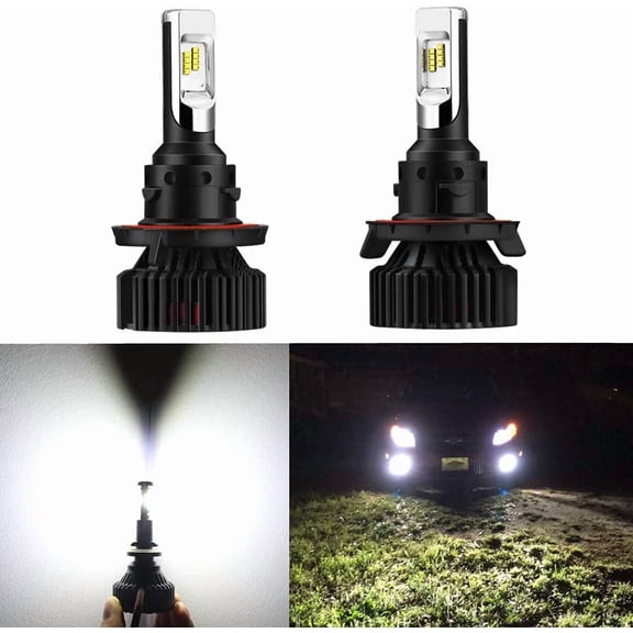 Alla Lighting 2x Super Bright White H13 LED Headlights Bulbs High Low Beam for 2006 2007 2008 Dodge Ram 1500 2500 3500/2009 2010 2011 2012 W/ 2