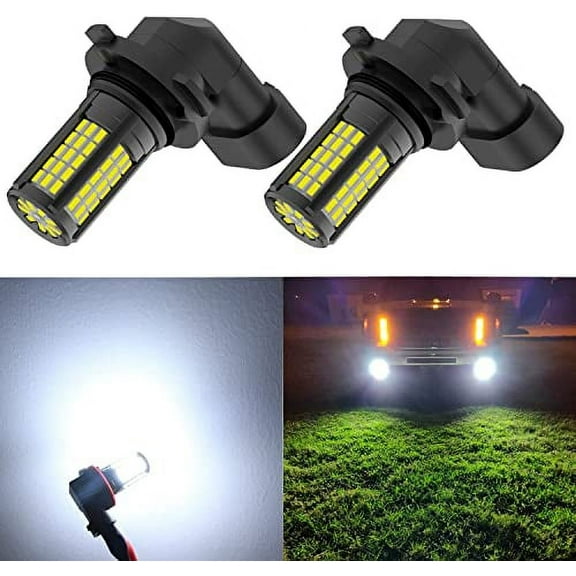 Alla Lighting 3014-84 SMD HB4 9006 LED Fog Light Bulbs, 6000K Xenon White, Extremely Super Bright LEDs Replacement