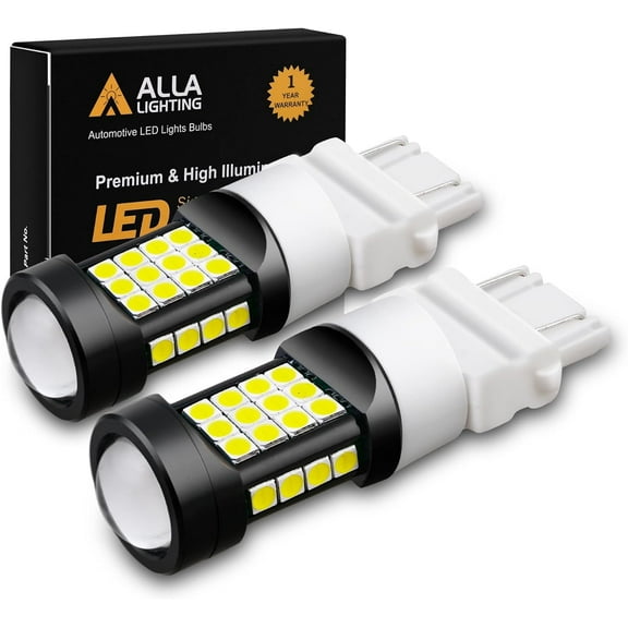 Alla Lighting 3057 3056 T25 3157 3156 LED Bulb, 6000K Xenon White, Back-up Reverse Lights, Turn Signal, Brake Tail Lights Bulbs Lamps Replacement
