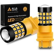 Alla Lighting 3157 LED Bulbs Super Bright 3156 3056 3157KX 4157 3457 4157NAK 3757 T25 Wedge LED Turn Signal Lights Blinker Lights, Amber Yellow