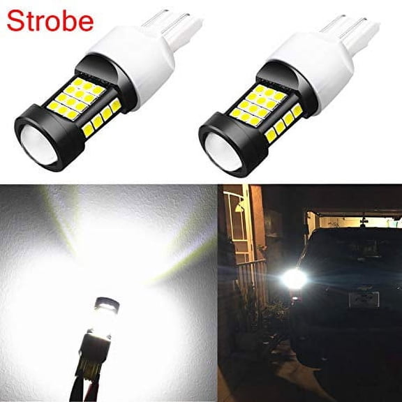 Alla Lighting 3800lm 7440 7443 White LED Strobe Brake Lights Bulbs Bright T20 7441 7444 7443 LED Bulb High Power 3030 SMD 6000K Xenon LED for Car Truck Flashing Brake Lights Stop Light Tail Light