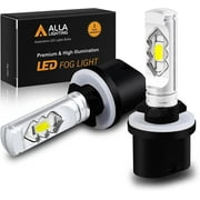 Alla Lighting 3800lm 899 880 LED Fog Light Bulbs, 6000K Xenon White Xtreme Super Bright PG13 Base 884 885 887 893 H27 H32 ETI-56 SMD (Set of 2)