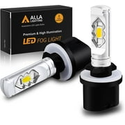 Alla Lighting 3800lm 899 880 LED Fog Light Bulbs 893 885, 3000K Amber Yellow Xtreme Super Bright ETI 56-SMD for Auto Motorcycle Cars Trucks SUVs