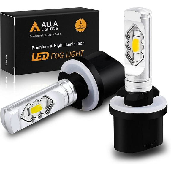 Alla Lighting 3800lm 899 880 LED Fog Light Bulbs 893 885, 3000K Amber Yellow Xtreme Super Bright ETI 56-SMD for Auto Motorcycle Cars Trucks SUVs