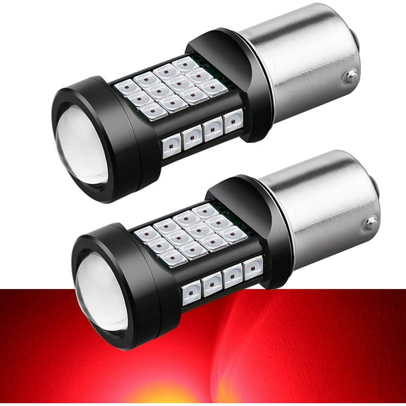 Alla Lighting 3800lm BA15S 1156 Red LED Strobe Brake Lights Bulbs Bright P21W 7506 1156 LED Bulb 3030 36-SMD 12V LED 1156 Bulb for Cars Trucks Motorcycles Flashing Brake Lights Stop Lights