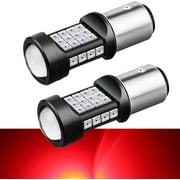 Alla Lighting 3800lm BAY15D 1157 Red LED Strobe Brake Lights Bulbs Bright 7528 2357 1157 LED Bulb High Power 3030 36-SMD 12V LEDs for Car Truck Motorcycle Flashing Brake Lights Stop Light Tail Lights