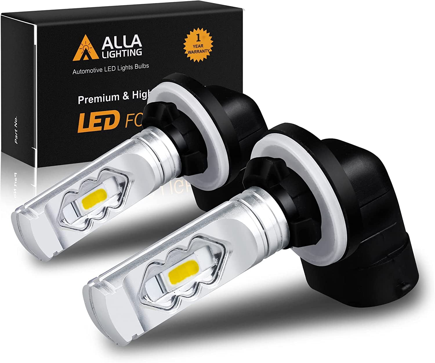 Alla Lighting 3800lm PGJ13 898 881 LED Bulbs Fog Lights/DRL, 8000K Ice ...