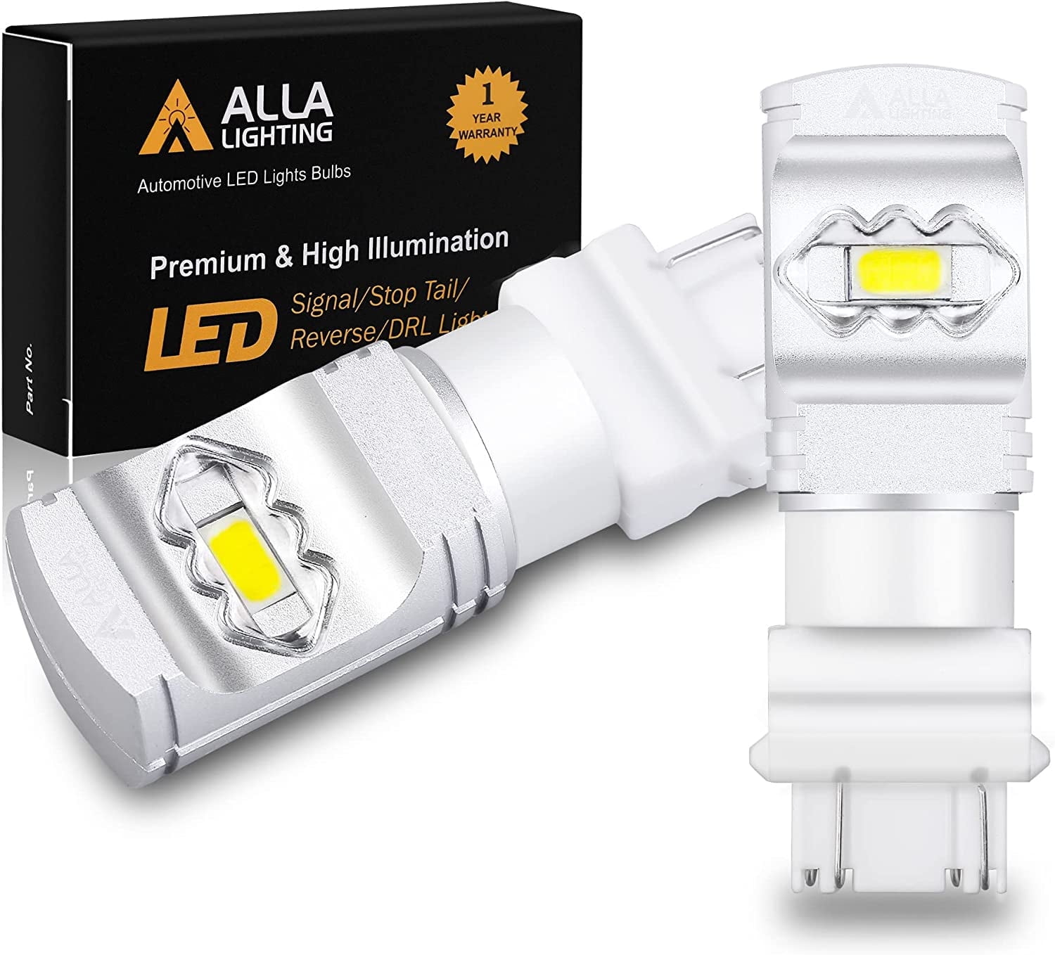Alla Lighting 3800lm T25 3156 3157 White LED Bulbs Bright 3056 3057 ...