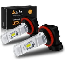 Alla Lighting 3800lm Xtreme Super Bright H8 H11 LED Fog Lights or DRL Bulbs, 6500K Xenon White ETI 56-SMD Lamp Replacement