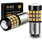 Alla Lighting 39-SMD 1157 7528 BAY15D Amber Yellow Xtremely Super Bright High Power 2835 Chipsets LED Lights Bulbs for Replacing Turn signal Blinker Side Marker Light Lamps