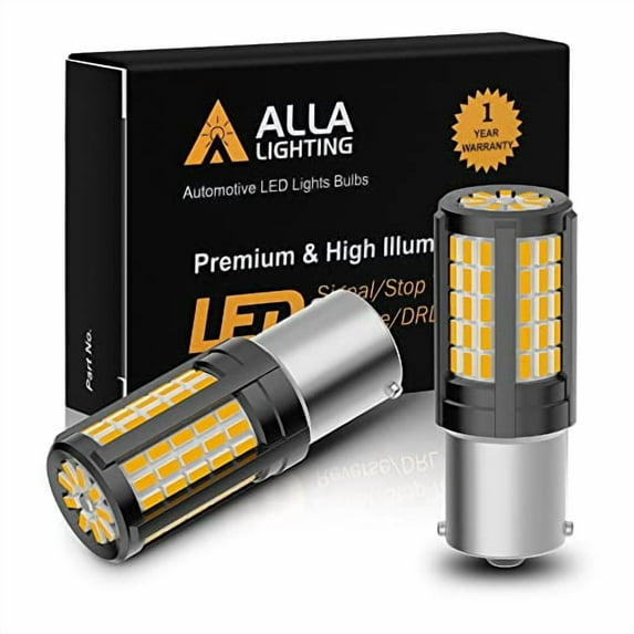 Alla Lighting 4014-84 SMD BA15S 7506 1156 LED Bulbs, Amber Yellow Turn Signal Lights 1156NA 3497 P21W 1141A Super Bright Blinker Lamps Replacement