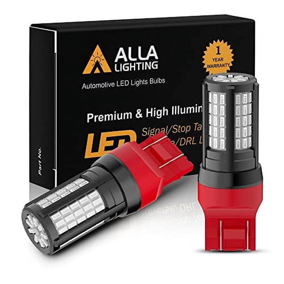 Alla Lighting 4014-84 SMD T20 Wedge 7440 7443 LED Bulbs, Pure Red Turn Signal Lights, Brake Lights Tail Lights7444LL 7443LL Super Bright LEDs Replacement