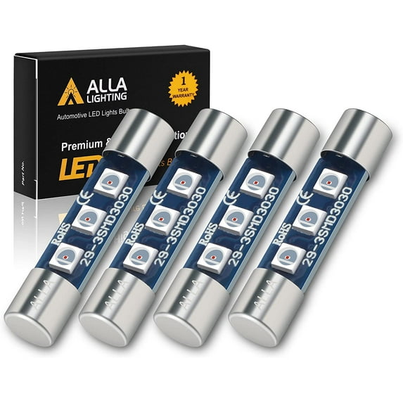 Alla Lighting 4pcs F30-WHP 6612F 6614F 6615F LED Bulbs T-2 SF6/6 BASE 6641 Super Bright Vanity Mirror Lights, Map Lights, Footwell Lights, Trunk Lights TS-14V1CP (Ultra Blue)