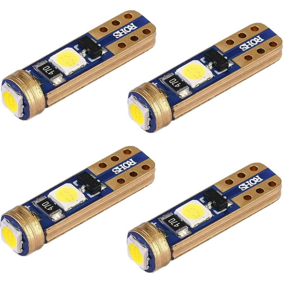 Alla Lighting 4x Super Bright T5 37 74 2721 2723 LED Bulbs, Interior Vanity Mirror, Map, Dome, Instrument Panel, Gauge, Dashboard Lights 73 79 103 2721LL, White