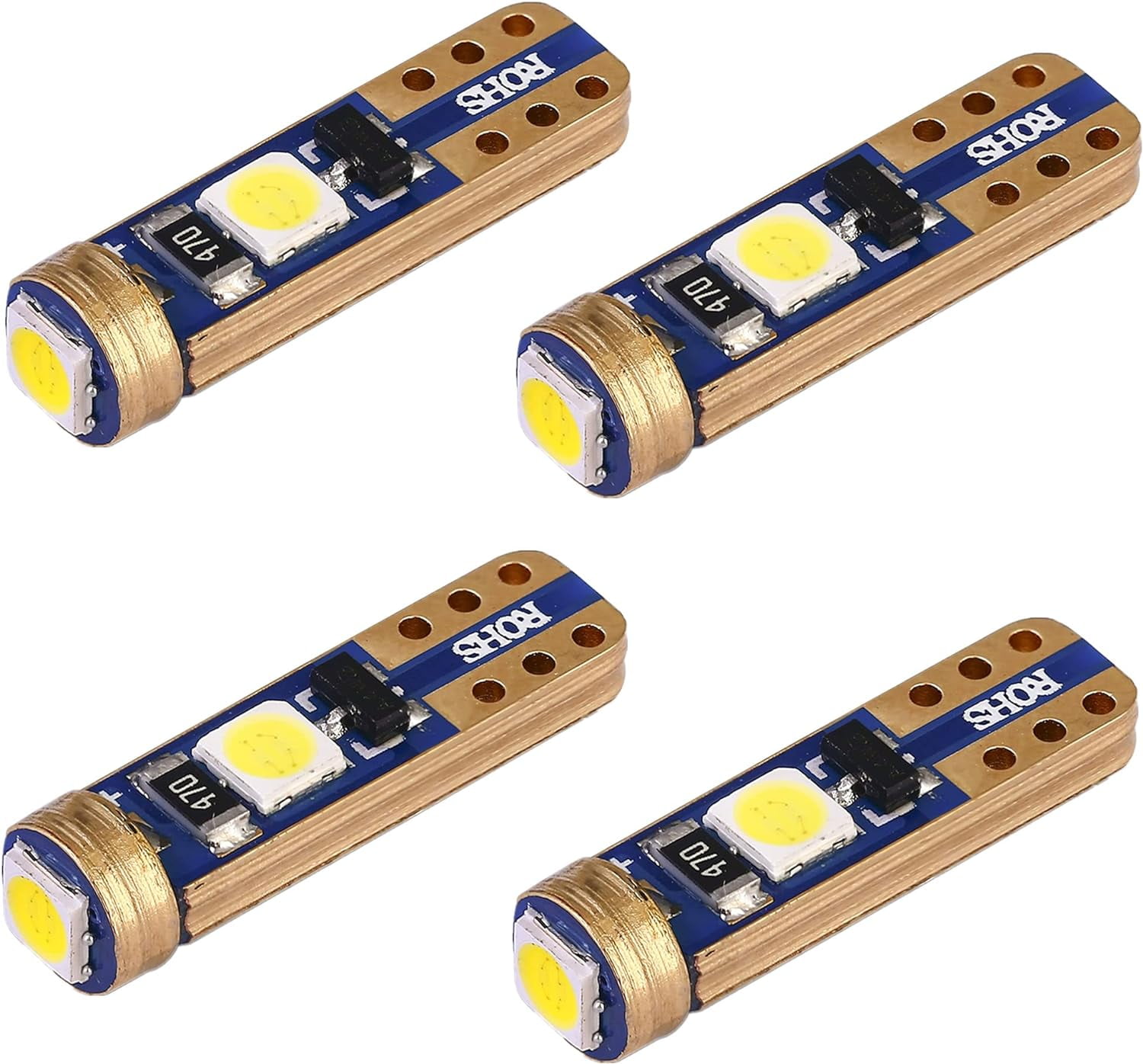 Alla Lighting 4x Super Bright T5 37 74 2721 2723 LED Bulbs, Interior