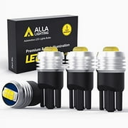 Alla Lighting 4x T10 194 168 LED Bulbs 2825 175 W5W, 6000K Xenon White License Plate Lights, Interior Lights Map Lights,Dome Lights,Trunk Lights,Courtesy Lights Super Bright 12V 161 2827