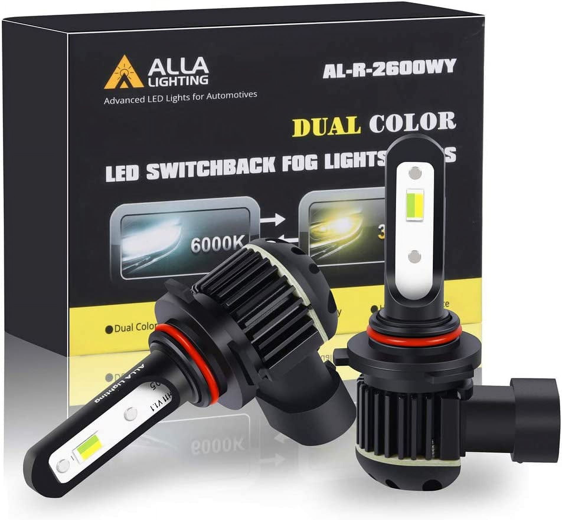 Alla Lighting 5200LM PY20D H10 9145 Switchback LED Fog Lights Bulbs ...