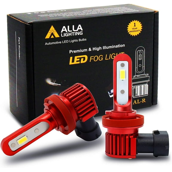 Alla Lighting 5200lm AL-R H11 H16 LED Fog Lights Bulbs Xtremely Super Bright H8 H11 H16 LED Bulb High Power 12V LED H16 Bulb Replacement for Cars, Trucks w/ H8 H11 H16 Fog Light