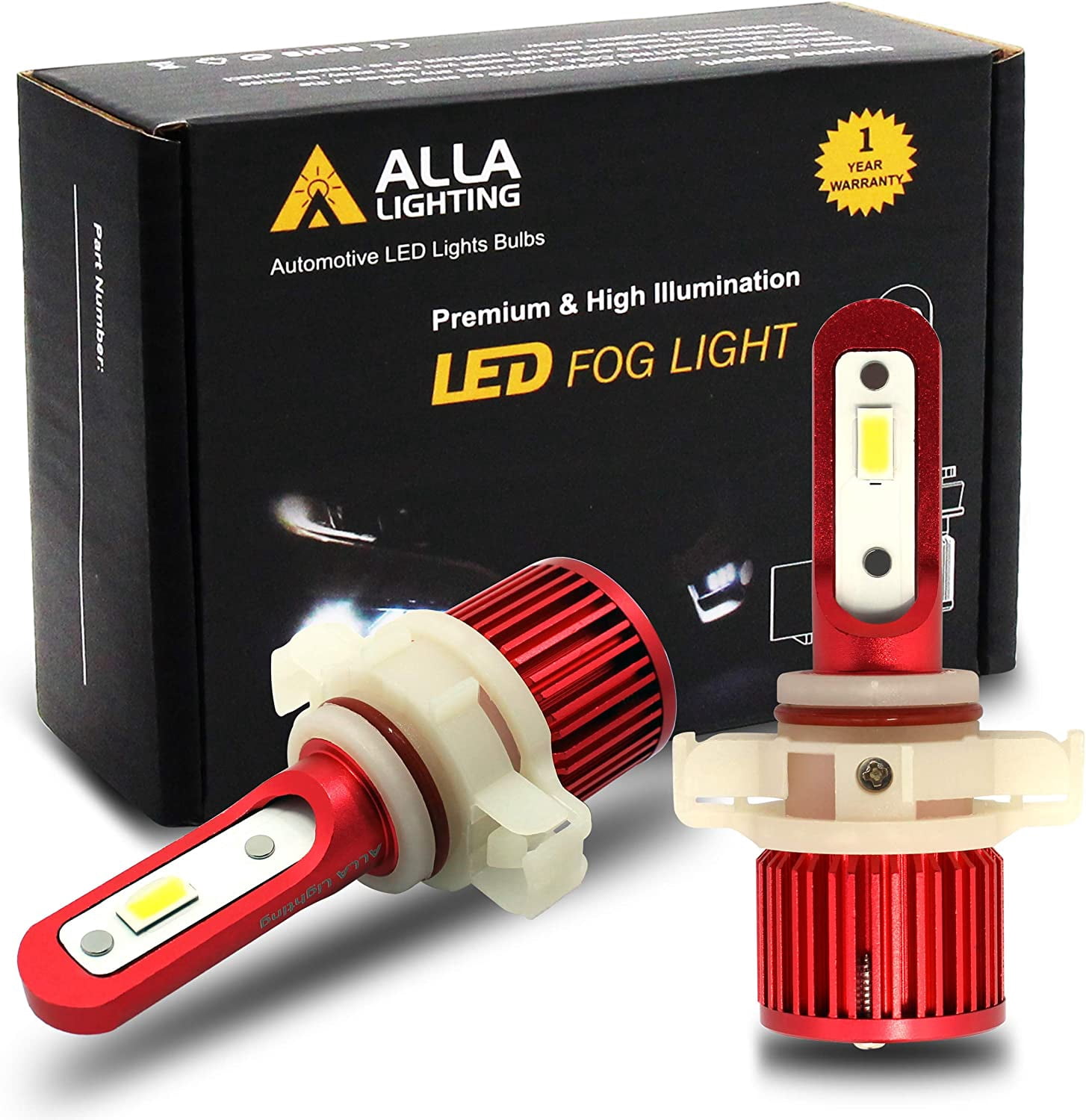 Ps24w Led Alla Lighting 5200lm AL-R PS24W 5201 5202 LED Fog Lights Bulbs Xtremely ...