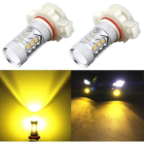 Alla Lighting 5201 5202 LED Fog Light Bulbs Xtreme Super Bright High-Power 3030 SMD Car Truck PS19W 12085 PS24W 9009 DRL Replacement, 3000K Golden Yellow