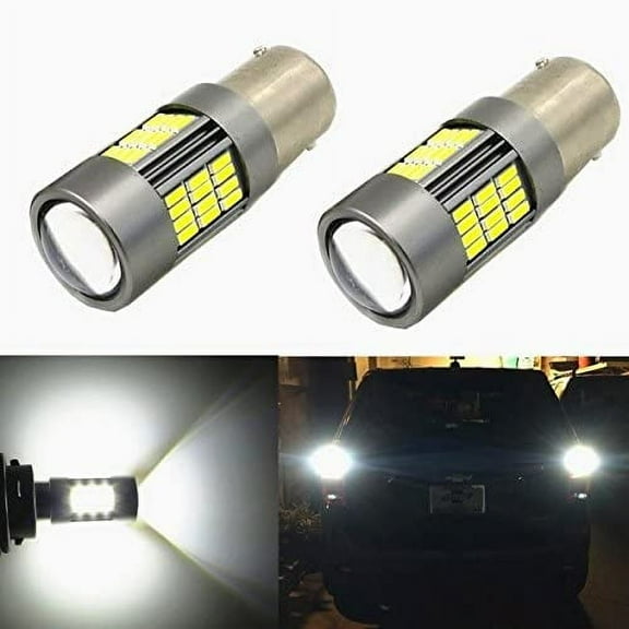 Alla Lighting 54-SMD 1156 7506 BA15S High Power 4014 Chipsets 6000K Xenon White Xtremely Super Bright DRL Daytime Running Light LED Bulbs Replacement
