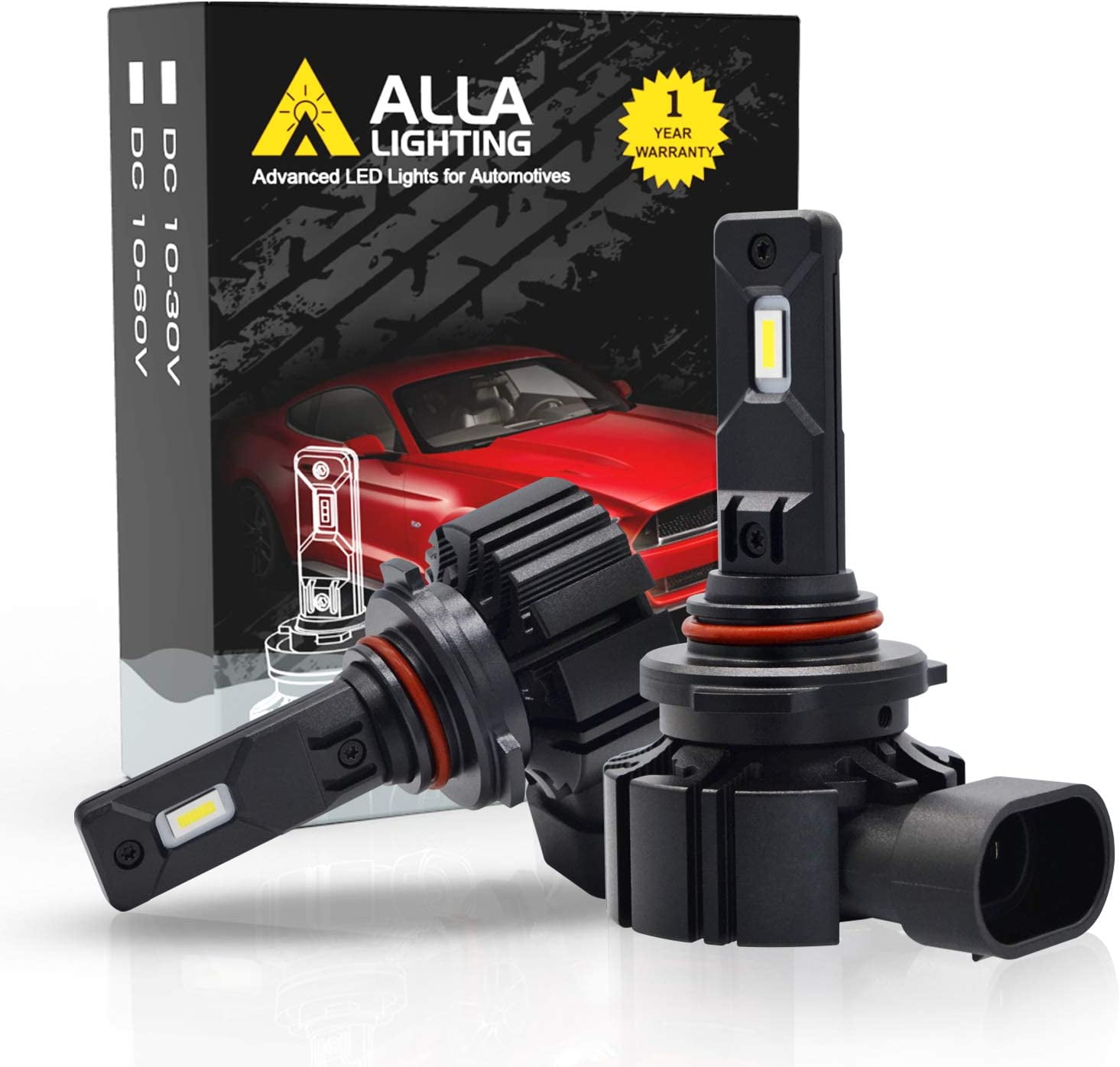 Alla Lighting 6000 Lumens P20d Base HB3 9005 Headlights LED Bulbs, High