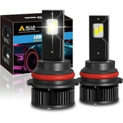 Alla Lighting 6V~18V 9000Lms HB1 9004 LED Headlights Bulbs High Beam & Low Beam Lights Bulbs, Headlamps Conversion Kit, or Daytime Running Lights(DRL) Lamps, 6000K Xenon White