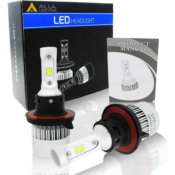 Alla Lighting 8000 Lumens H13 LED Headlights Bulb New CSP Extremely Super Bright 9008 High Low Beam Replacement for Cars Trucks, Xenon White
