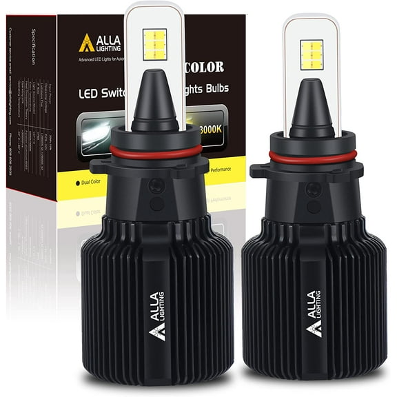 Alla Lighting 8000 Lumens P13W 12277 LED Switchback Daytime Runing Lights DRL or Fog Lights Bulbs, Dual Color 6000K White/3000K Yellow Extremely Super Bright Replacement
