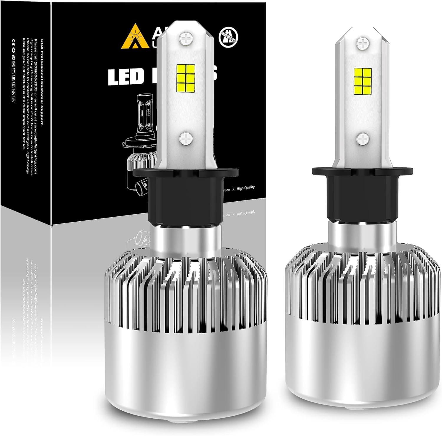 Upgrade Your Car's Lighting with H1 LED Headlight Bulbs Kit Super Bright