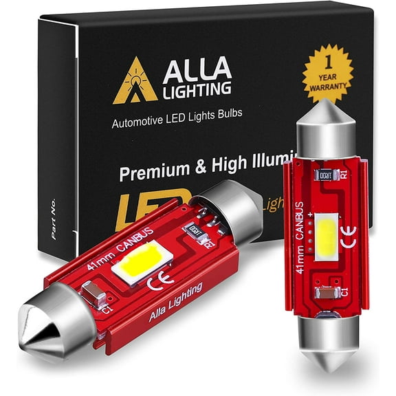 Alla Lighting 800lm Bright Festoon 41mm 42mm 211-2 214-2 578 LED Bulbs Replacement for Cars Trucks License Plate Lights,Interior Lights Map Lights,Dome Lights,Trunk Lights,Courtesy Lights,6000K White