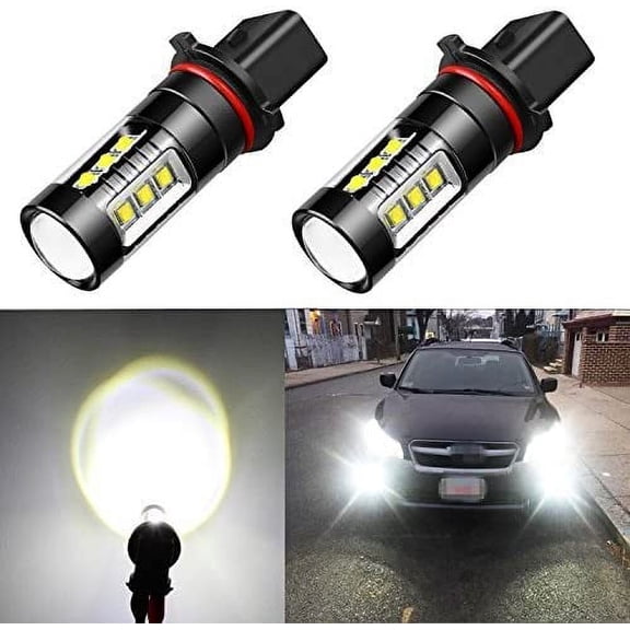 Alla Lighting 80W PSX26W 12278 LED Daytime Running/Fog Lights Bulbs High Power Extremely Super Bright 6000K Xenon White Replacement for Cars, Trucks, Suvs
