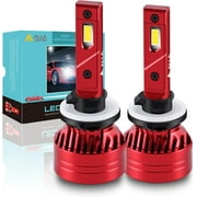 Alla Lighting 899 880 LED Headlight Bulbs, Fog Lights, 12500Lms 700% Brighter 6000K~6500K Xenon White 90W, High, Low Beam Headlamps Replacement 892 H27