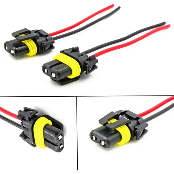 Alla Lighting 9006 HB4 Socket Female Adapter Wiring Harness Wire for Fog Light Lamps Bulbs (2pcs/pk)