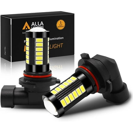 Alla Lighting 9006 LED Fog Light Bulbs 2800 Lumens Xtreme Super Bright 9006 LED Bulb 5730 33-SMD LED 9006 Bulb HB4 9006 LED Fog Lights for Car Truck Van - 6000K Xenon White