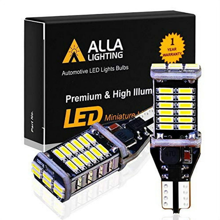 Alla Lighting 912 921 LED Reverse Lights Bulbs, 6000K Xenon White CANBUS  T10 T15 906 W16W 921K 922 Back-up Lights, Cargo Lights Replacement,  Extremely Super Bright 4014 30-SMD 