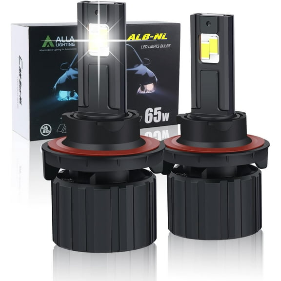 Alla Lighting ALB-NL 16000Lms Brightest 9008 H13 Headlight Bulbs High Beam & Low Beam Lights Conversion Kits Headlamps Replacement or Daytime Running Lights(DRL) Lamps, 6000K Xenon White