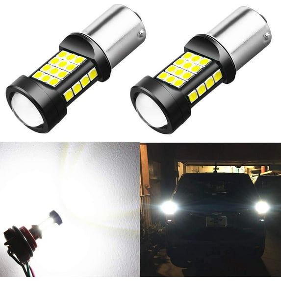 Alla Lighting BA15S 1156 LED Strobe Reverse Lights Bulbs Super Bright P21W 7506 1156 LED Bulb 3030 36-SMD 6000K White 12V LED 1156 Bulb for Cars, Trucks, Motorcycles Flashing Back-up Reverse Light