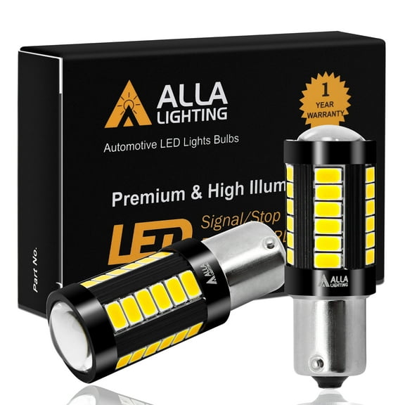 Alla Lighting BA15S 7506 1156 LED Strobe Flashing Brake, Reverse Lights Bulb 5730-SMD P21W LED Back-up, Brake Stop TaIl Lights Replacement for Cars, Trucks, 6000K Xenon White (Set of 2)