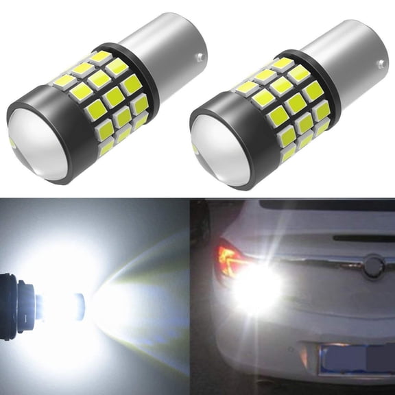 Alla Lighting BAY15D 1157 LED Strobe Flashing Brake, Reverse Lights Bulb 2835-SMD 1157 LED Back-up, Brake Stop TaIl Lights Replacement for Cars, Trucks, 6000K Xenon White (Set of 2)